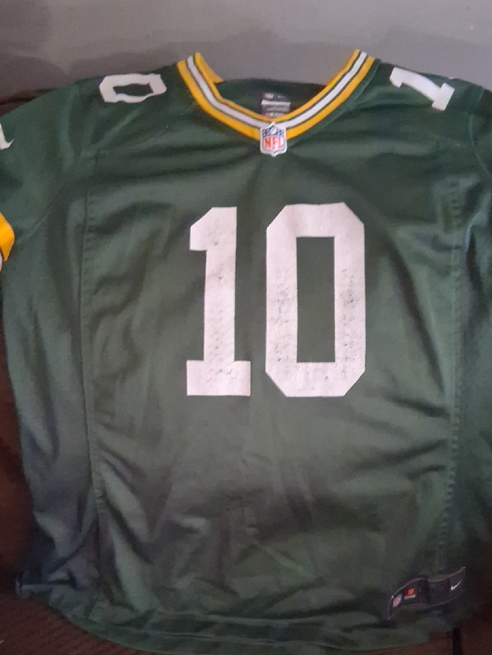 NFL Green and Yellow On-Field Football Jersey Tag